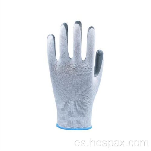 Guantes de seguridad de nitrilo liso anti-aceite de servicio pesado de Hespax